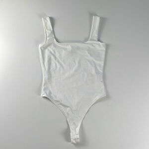 REISS Laurie Square Neck Tank Bodysuit. White. S.